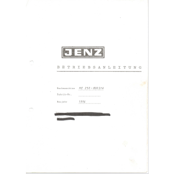 DTR rębak Jenz HE 250-800 StA